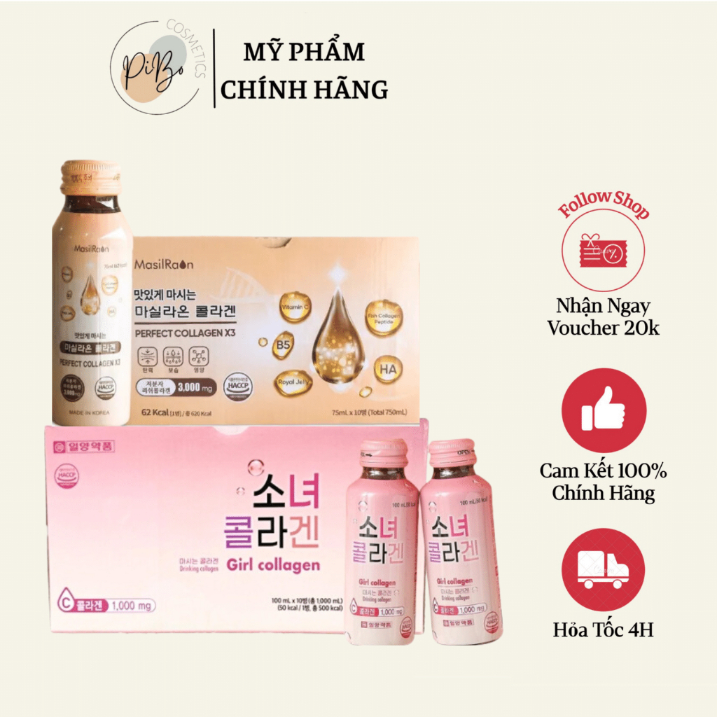 Nước Uống Trẻ Hoá Làn Da Collagen Hàn Quốc - Full Hộp