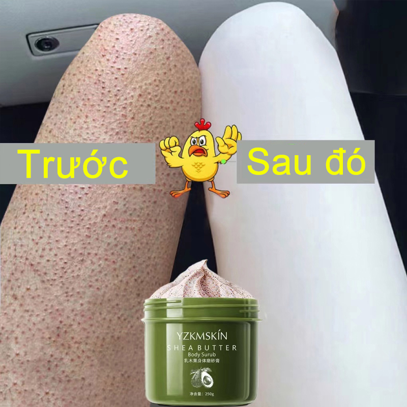 Bơ và trái cây Tẩy tế bào chết Làm sạch lỗ chân lông Làm trắng Kem dưỡng da cơ thể Toàn thân tẩy da chết 250g