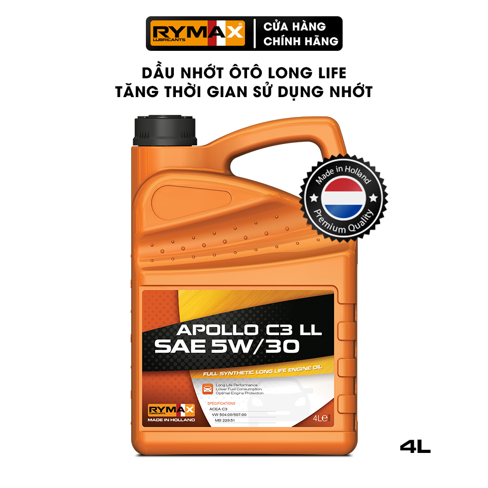 Dầu nhớt Ôtô - Xe hơi tăng thời gian sử dụng nhớt Rymax Apollo C3 LL SAE 5W30  - Hàng nhập khẩu Châu Âu