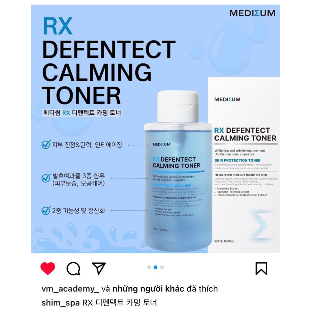 TONER MEDISUM RX DEFENTECT CALMING 500ml