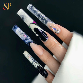 Móng nối ống tre form vuông dài