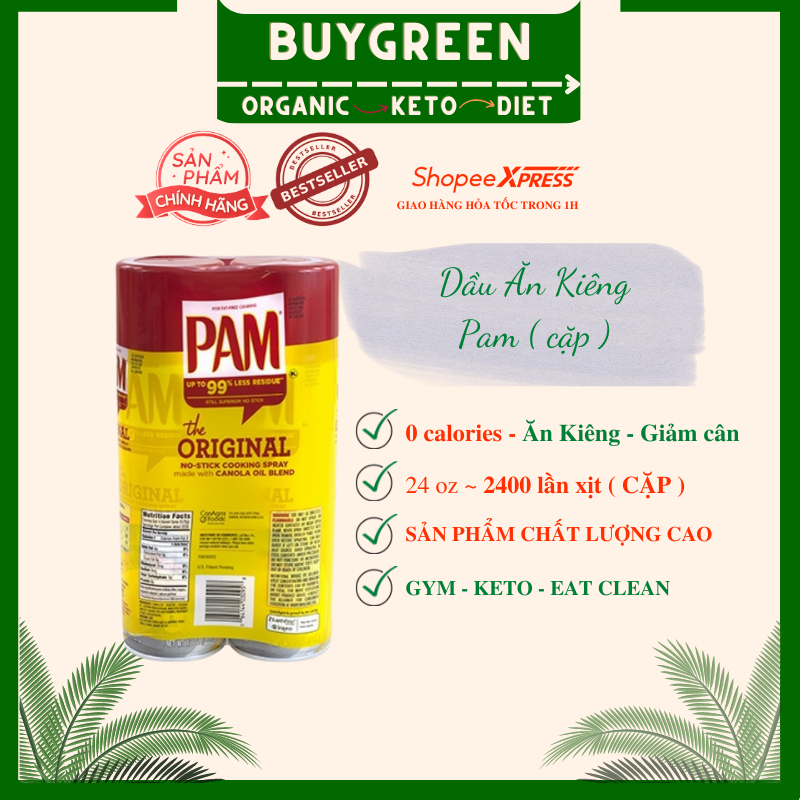 24 oz ( ~ 2400 spray ) Dầu Ăn Kiêng dạng xịt 0 calories hạt cải canola
