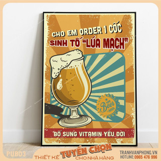 Tranh Canvas Treo Tường Decor Nhà Hàng, Quán Nhậu, Quán Cà Phê, Cửa Hàng, Tranh Slogan, Tranh Khẩu Hiệu Vintage