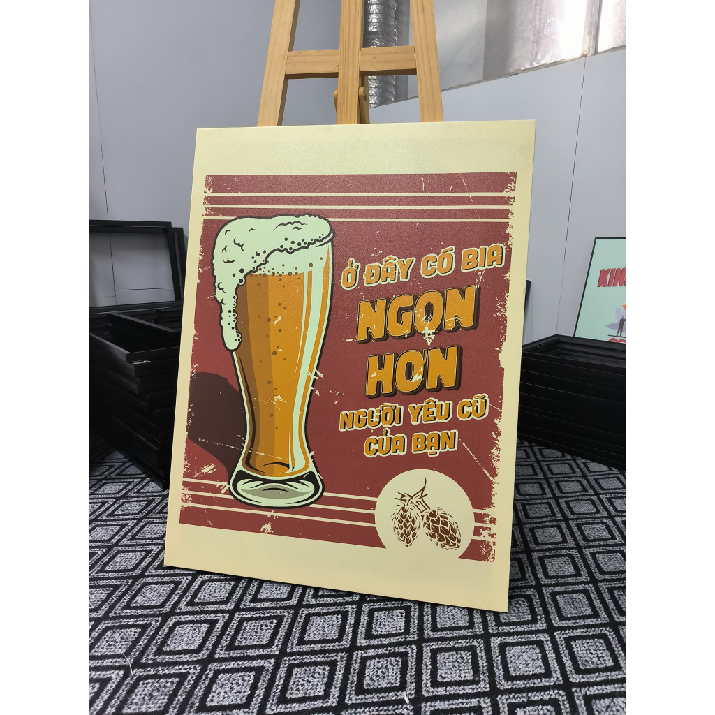Tranh Canvas Treo Tường Decor Nhà Hàng, Quán Nhậu, Quán Cà Phê, Cửa Hàng, Tranh Slogan, Tranh Khẩu Hiệu Vintage