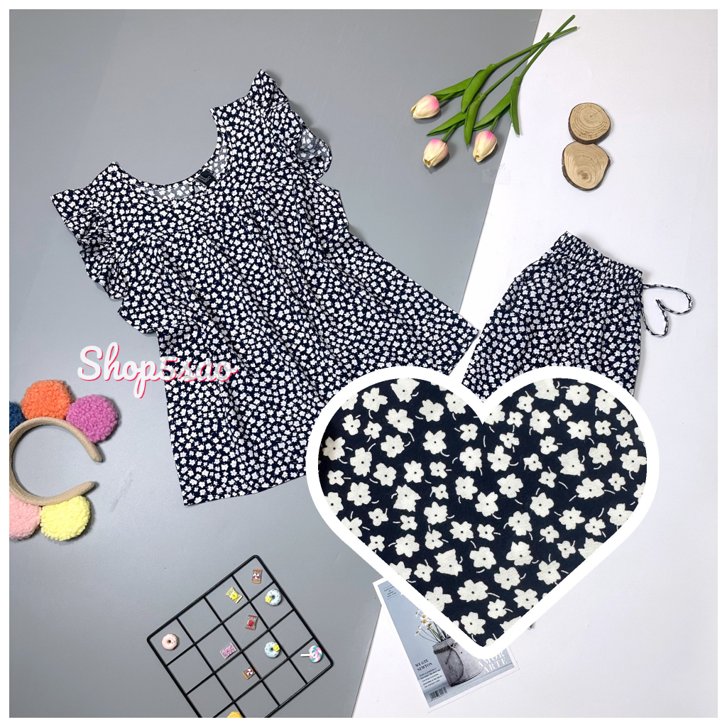 Đồ tole nữ, đồ bộ lanh mặc nhà cánh tiên lửng F21 VNXK (43-75kg) cao cấp, có Bigsize - SHOP5SAO