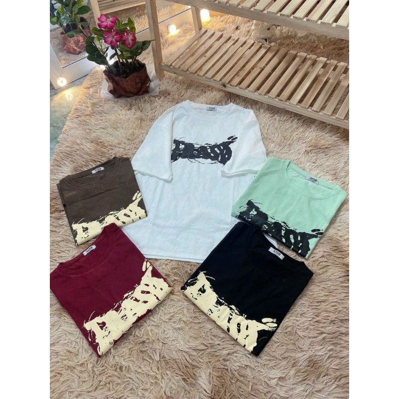 Áo phôm rộng 75kg in chữ siêu xinh cho mùa hè năng động