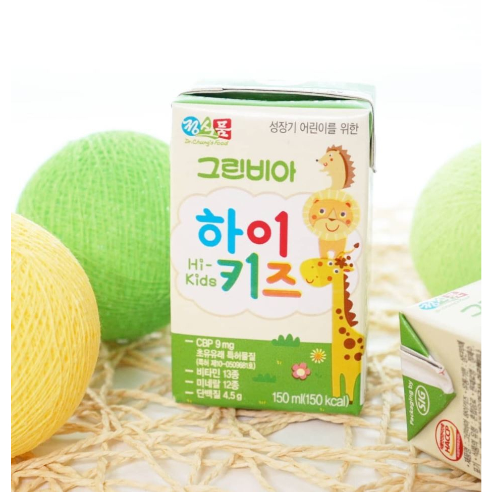 Sữa tươi Greenbia Hi-kids TĂNG CHIỀU CAO, CÂN NẶNG
