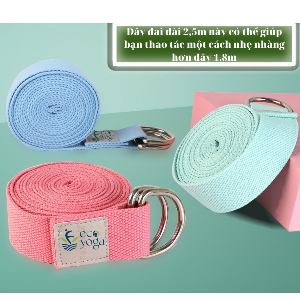 Dây đai Yoga cotton 2.5m rộng 3.8cm , dụng cụ hỗ trợ các bài tập yoga, thể thao, thể hình, gym