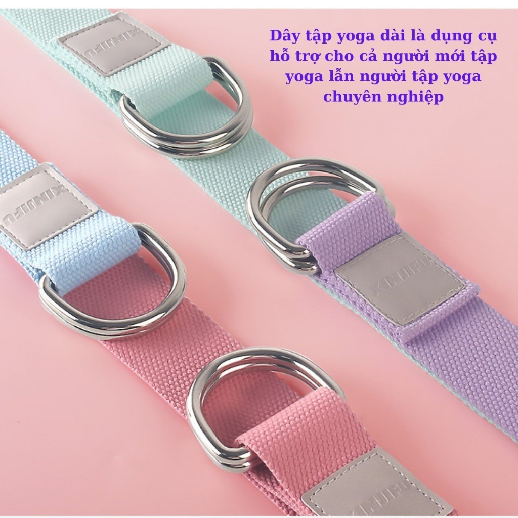 Dây đai Yoga cotton 2.5m rộng 3.8cm , dụng cụ hỗ trợ các bài tập yoga, thể thao, thể hình, gym