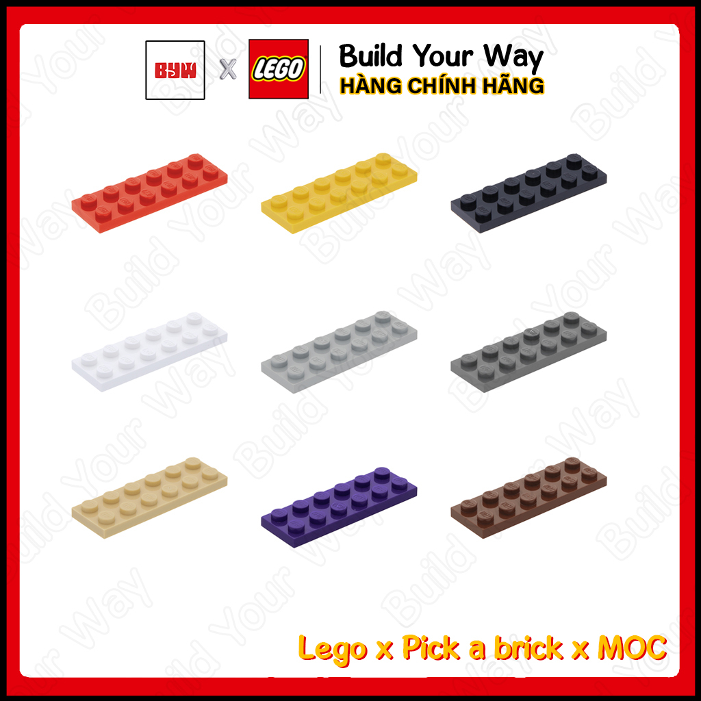 Gạch Lego lắp ghép chính hãng Tấm cơ bản 2 x 6 (2x6) / Part 3795: Plate 2 x 6