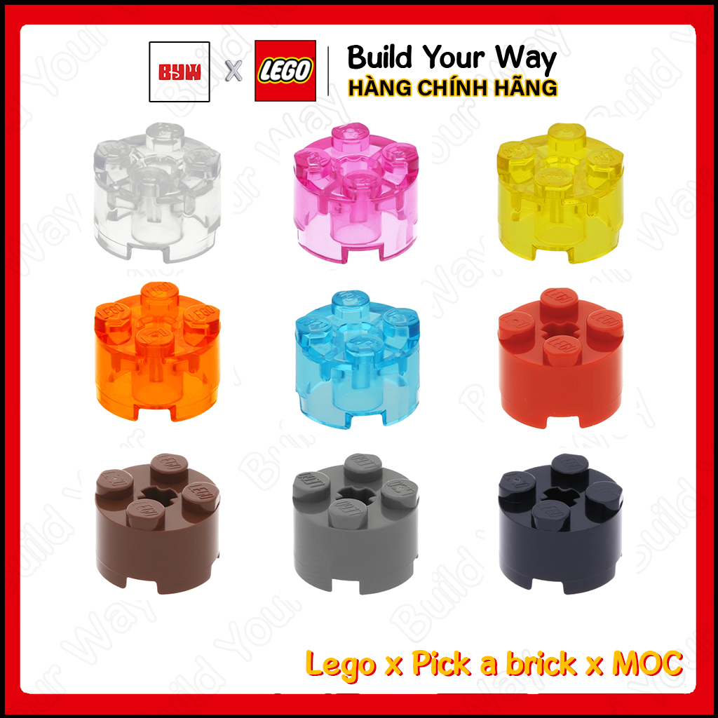 Gạch Lego chính hãng Khối Tròn 2 x 2 có lỗ trục (2x2) / Part 3941: Round 2 x 2 with Axle Hole