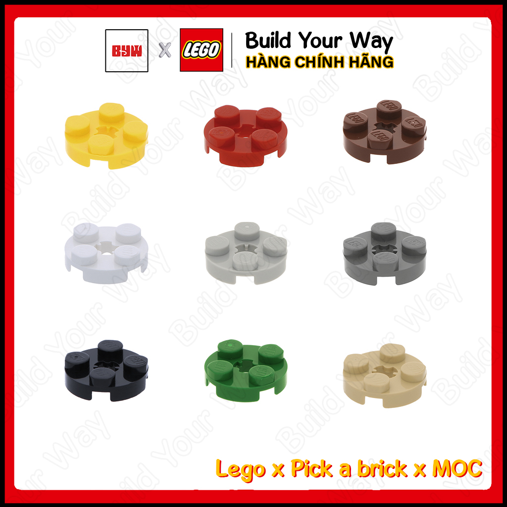 Gạch Lego lắp ghép chính hãng Tấm 2 x 2 tròn có lỗ trục (2x2) / Part 4032: Plate, Round 2 x 2 with Axle Hole