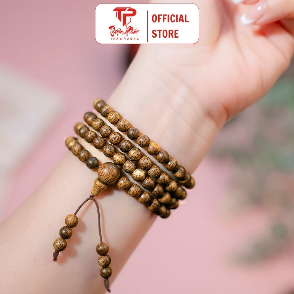 Vòng Tay 108 Hạt Trầm Hương Dành Cho Nam Nữ Size 6/7/8mm Hạt Trầm Tốc Trầm Hương Thiện Phát