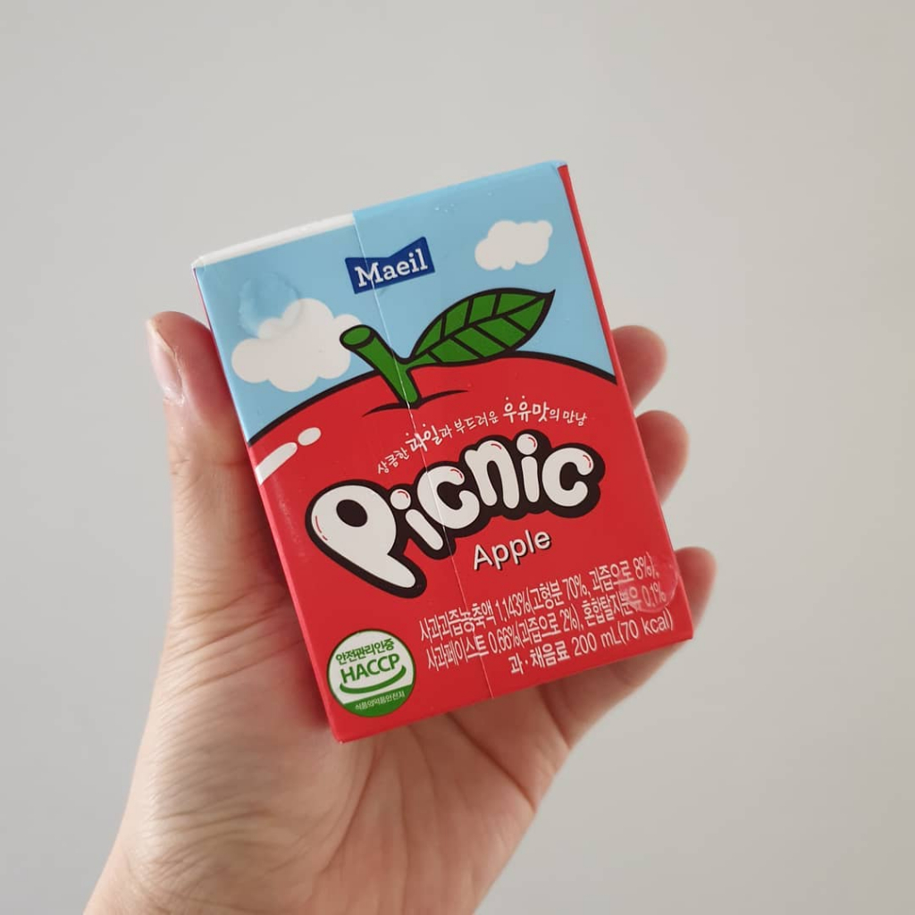 Nước Ép Trái Cây MAEIL Picnic Nhập Khẩu Hàn Quốc Vị Táo Dễ Uống, Nước Hoa Quả Cho Bé Bổ Sung Chất Xơ 200ml