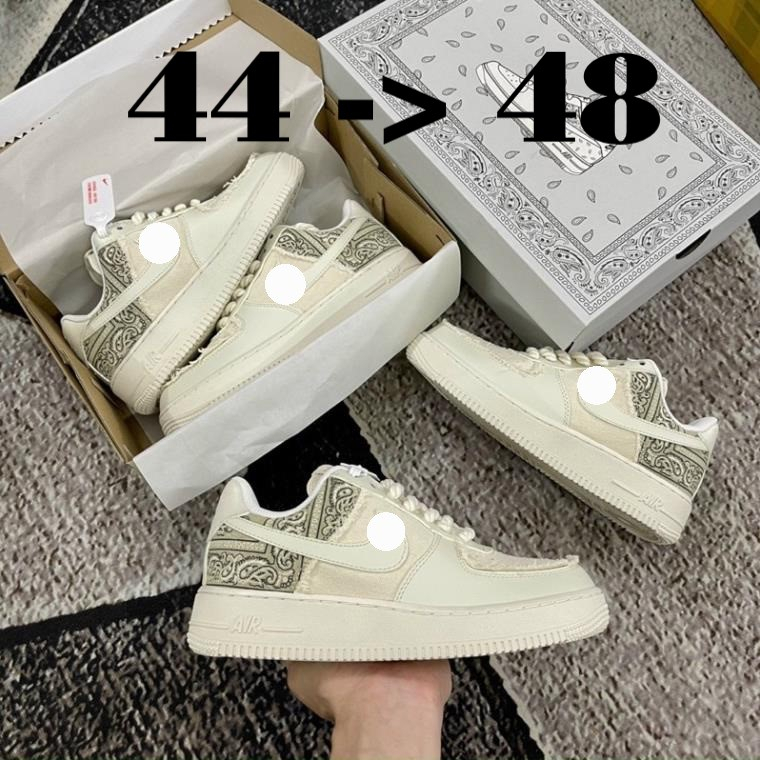 Giày Size Lớn Giày Big Size Nam AF1 All White Thời Trang Giày Dép Nam Chạy Bộ Giày Sneaker Ngoại Cỡ 44 45 46 47 48