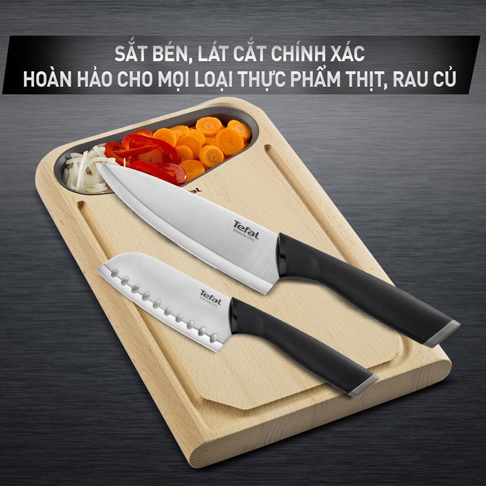 Bộ 2 dao làm bếp Tefal Comfort K221S244  hàng chính hãng bảo hành 2 năm