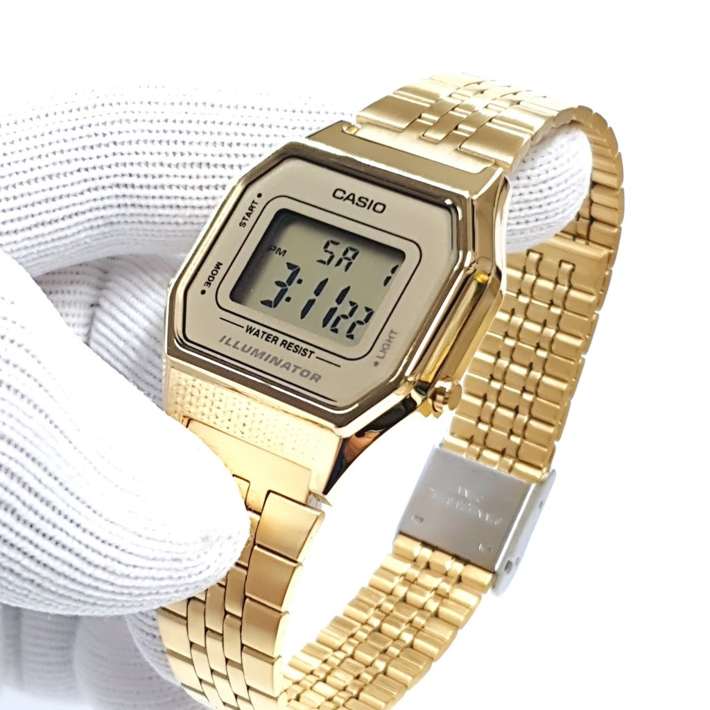 Đồng hồ Casio nữ LA680WGA-9DF dây kim loại chính hãng