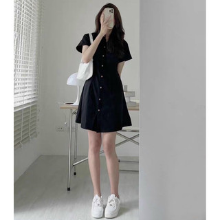 Đầm sơ mi basic 5 màu (kèm hình thật)