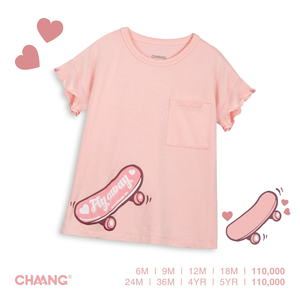 Áo Phông Cộc Tay Active Hồng Cho Bé Gái CHAANG SS22D4