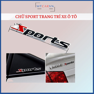 Logo nổi chữ SPORT kim loại trang trí ô tô xe máy