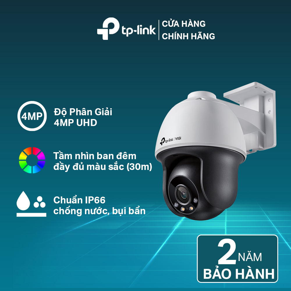 [Mã ELCL12 giảm 9% đơn 300K] Camera IP CCTV TP-Link VIGI C540 4MP Ngoài Trời, Quay Quét 360 Độ, Đàm Thoại 2 Chiều