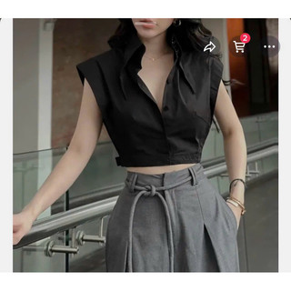 ÁO SƠ MI SÁT NÁCH CROPTOP - B8U