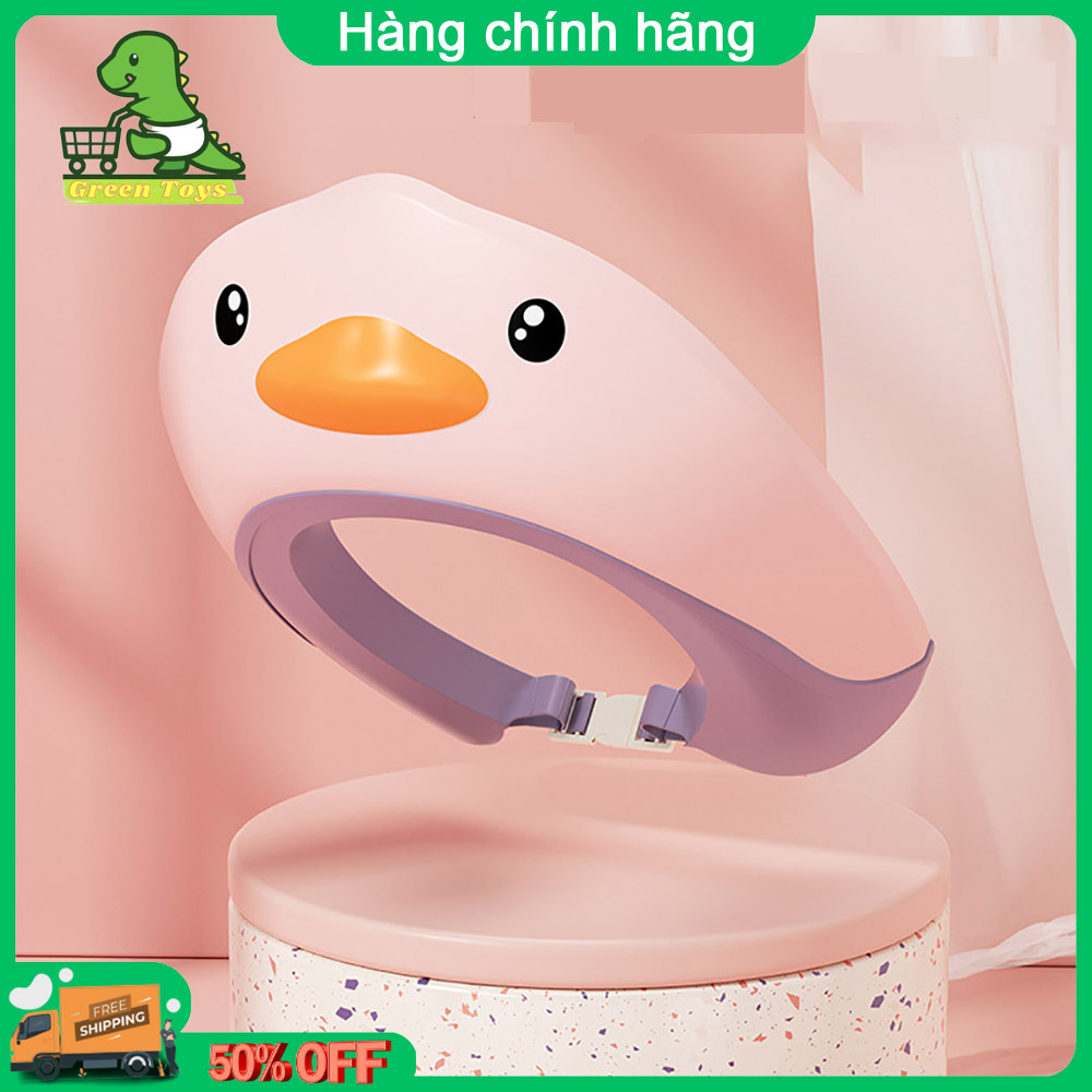 Mũ gội đầu hình vịt dành cho bé, chất liệu silicone an toàn bảo vệ toàn diện tai và mắt cho bé.