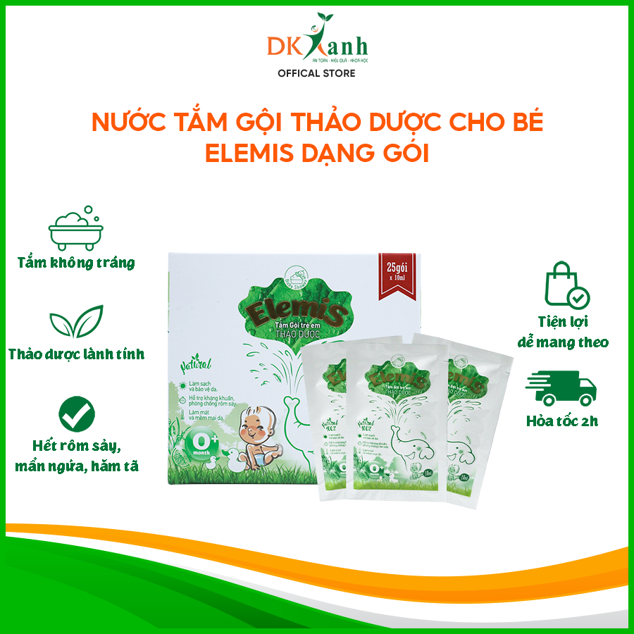 Nước tắm bé thảo dược Elemis dạng gói tiện lợi (Hộp 25 gói) - DK PHARMA