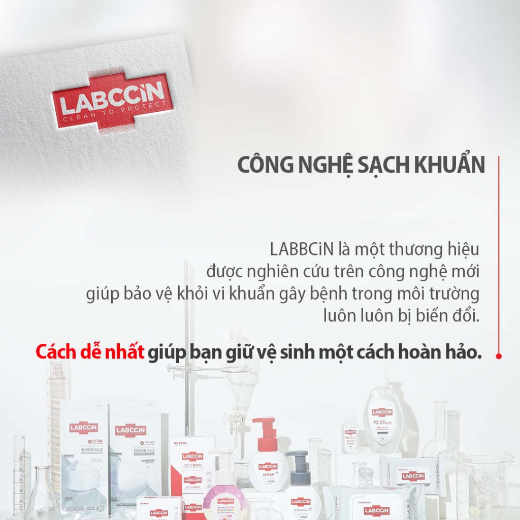 Túi Nước Rửa Tay Cho Da Nhạy Cảm LABCCiN Ngăn Ngừa Vi Khuẩn, Loại Bỏ Bụi Mịn, Thành Phần Thiên Nhiên 200ml