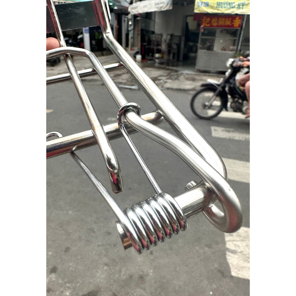 BAGA MŨI TRƯỚC XE DREAM INOX 10LY CÓ KẸP