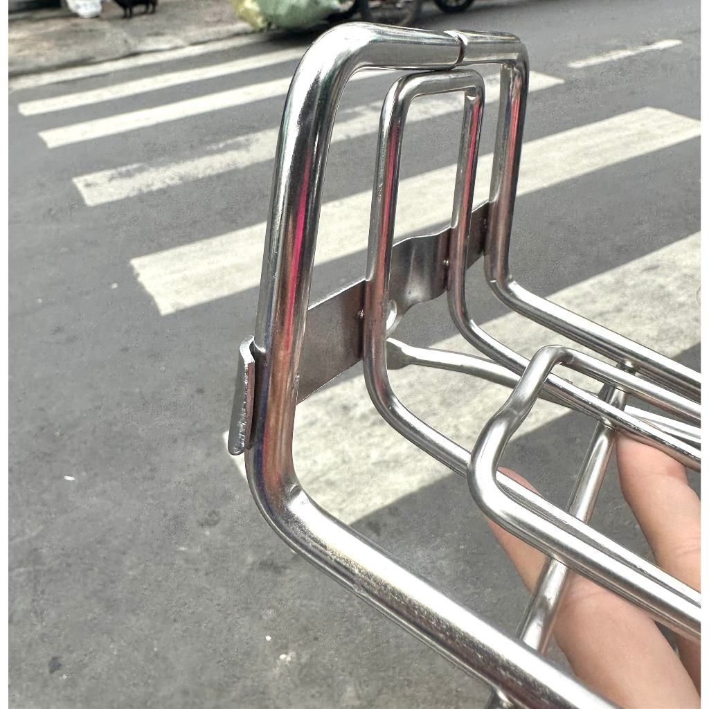 BAGA MŨI TRƯỚC XE DREAM INOX 10LY CÓ KẸP