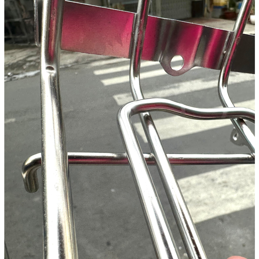 BAGA MŨI TRƯỚC XE DREAM INOX 10LY CÓ KẸP