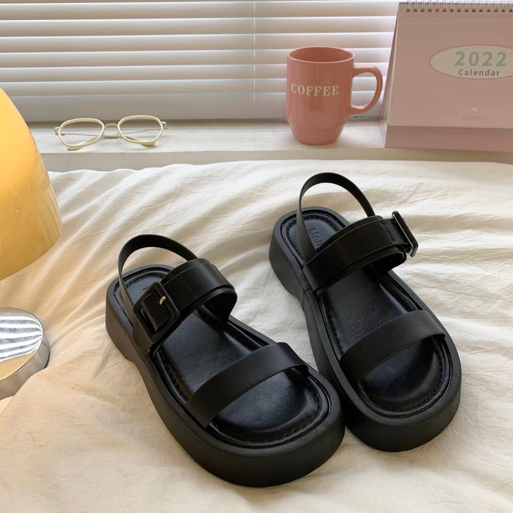 Xăng đan nữ/sandal nữ LULISHOES hở ngón mũi tròn đế dày thoải mái có khóa cài thời trang 2023 fullbox