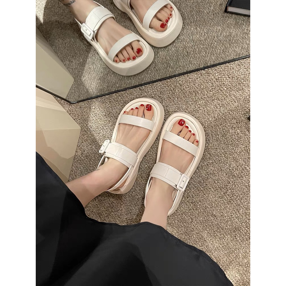 Xăng đan nữ/sandal nữ LULISHOES hở ngón mũi tròn đế dày thoải mái có khóa cài thời trang 2023 fullbox