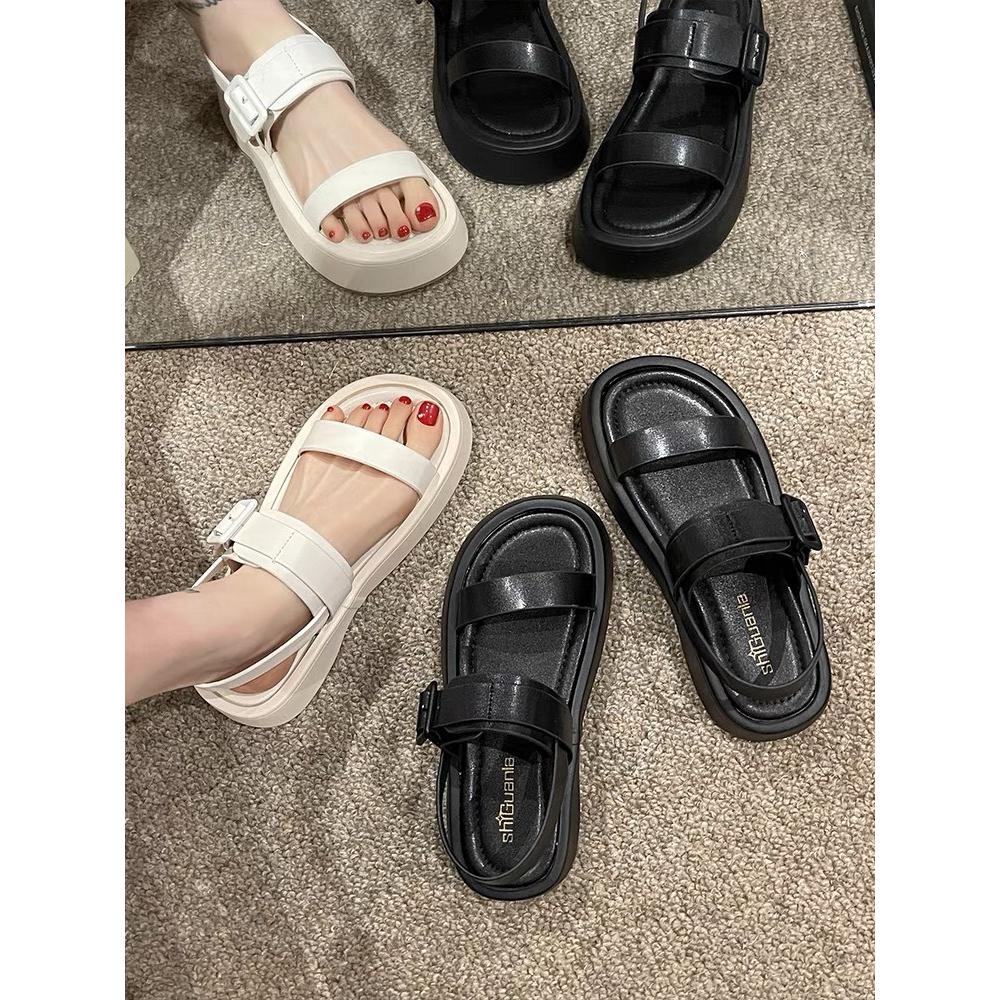 Xăng đan nữ/sandal nữ LULISHOES hở ngón mũi tròn đế dày thoải mái có khóa cài thời trang 2023 fullbox