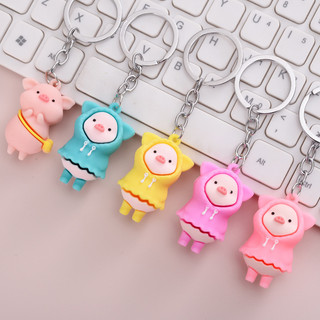 Móc khoá heo mặc áo mưa dễ thương, móc khoá dễ thương móc khoá ô tô xe máy , móc treo trang trí túi cặp sách balo