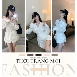 ĐẦM DÁNG SƠMI RÚT EO KHOÉT VAI CHO CÔ NÀNG NĂNG ĐỘNG NHƯNG VẪN NỮ TÍNH