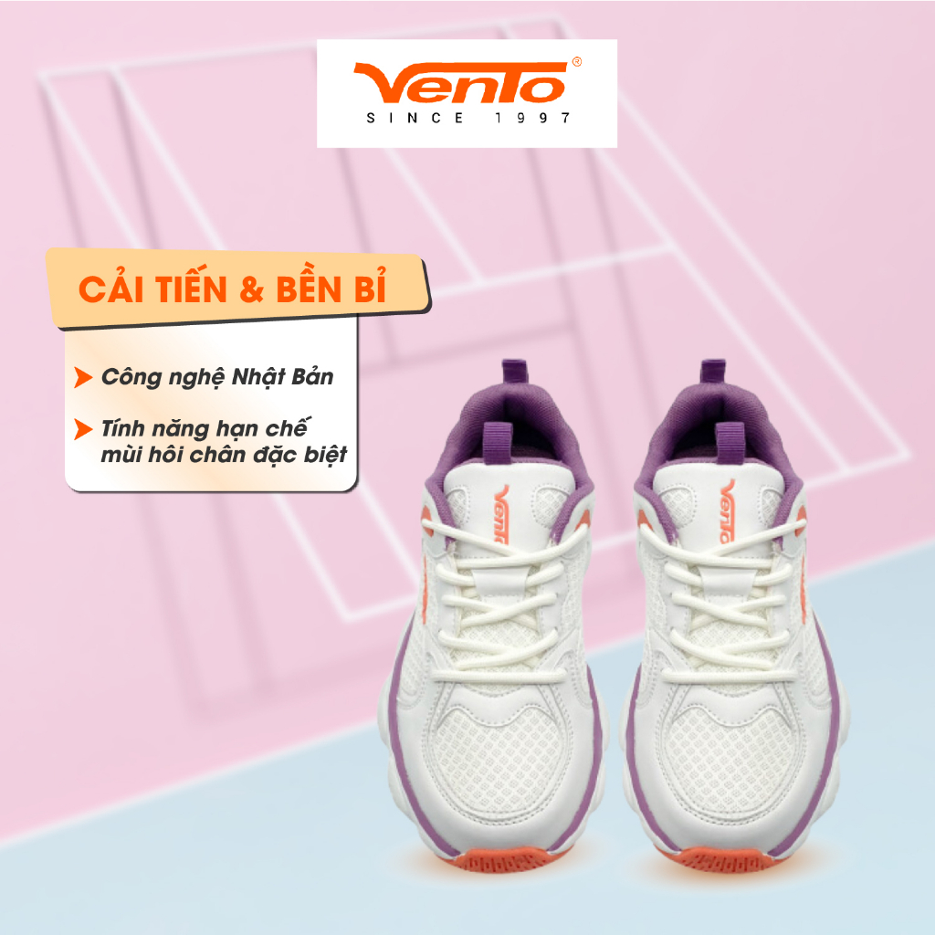 Giày Sneaker Nữ VENTO LAMBDA Trắng/Đen Size 36-40, Công Nghệ Nhật Bản Chống Hôi Chân, Đế Cao Su Chống Trơn Trượt VENTO05