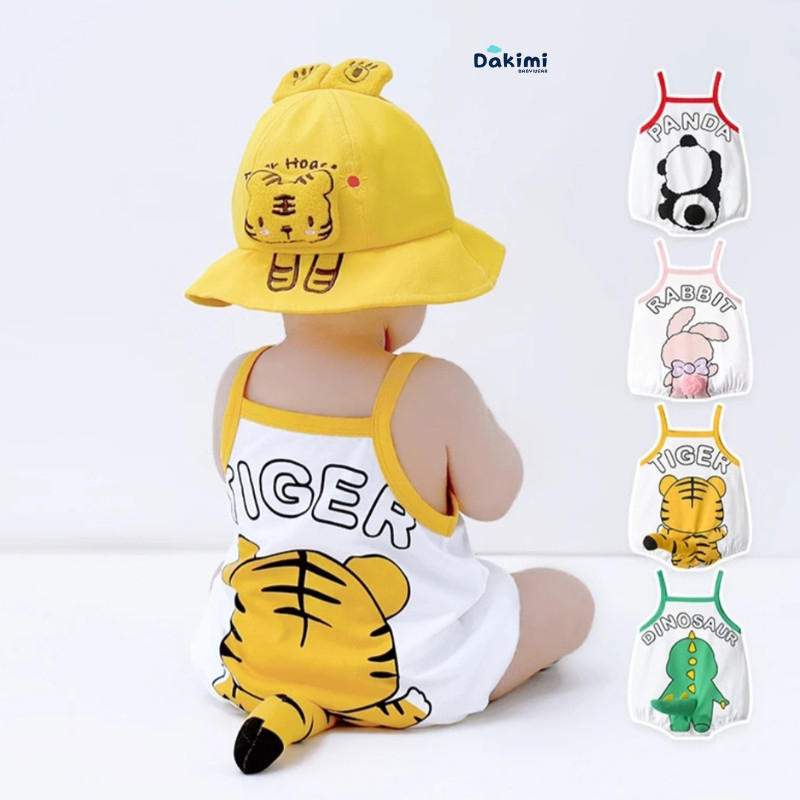 Body chip bé gái bé trai Dakimi BABYWEAR Body 2 dây mùa hè chất Thun lạnh,quần áo sơ sinh 0-12M