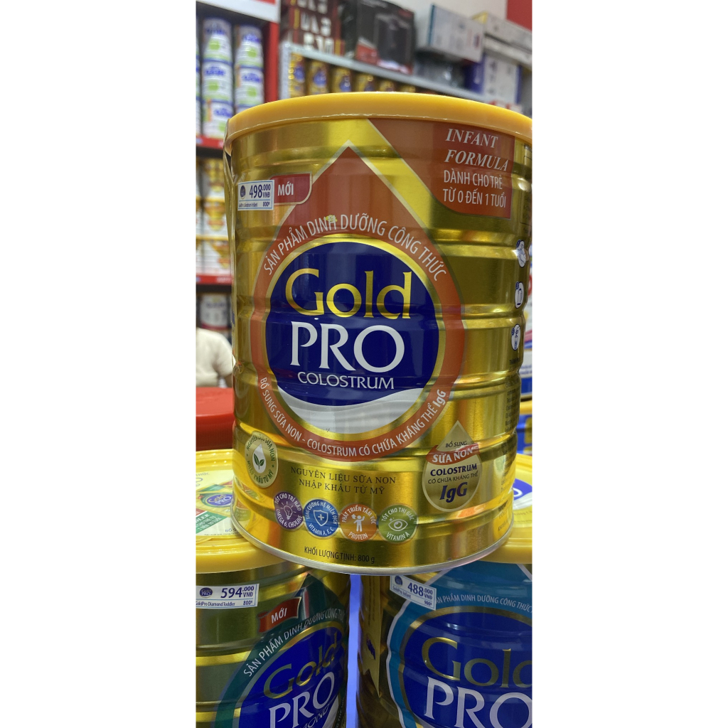 Sữa bột gold pro colostrum lon 800g  giá công ty 498k