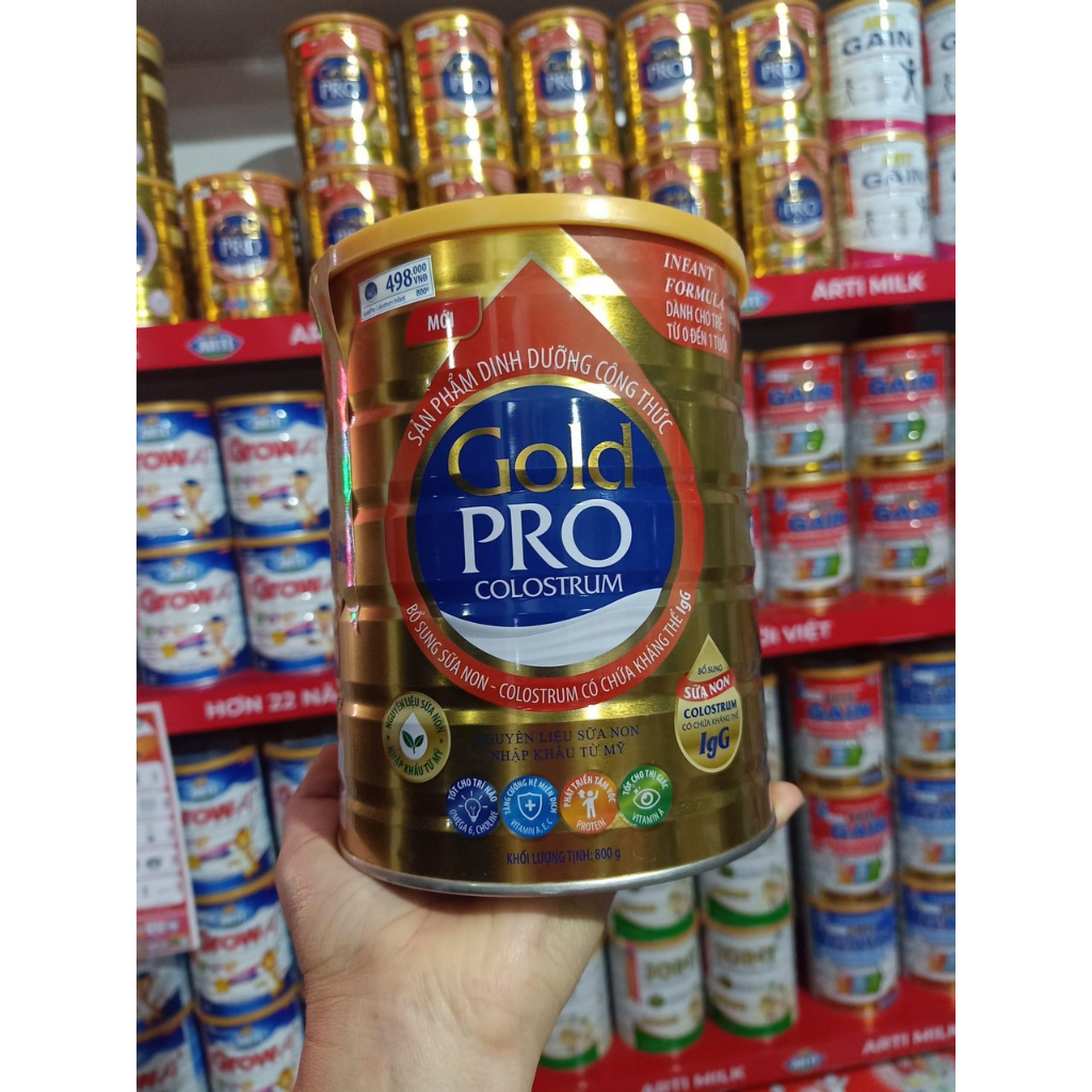 Sữa bột gold pro colostrum lon 800g  giá công ty 498k