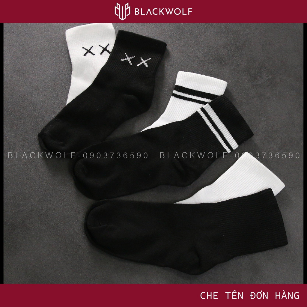 Tất Vớ Nam Nữ Unisex Chất Cotton Siêu Xịn Xò Dễ Phối Đồ Cho Các Bạn Trẻ Black Wolf