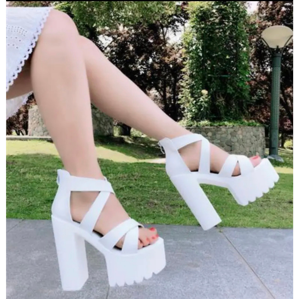 Dép cao gót quai đan chéo 14cm cực chất