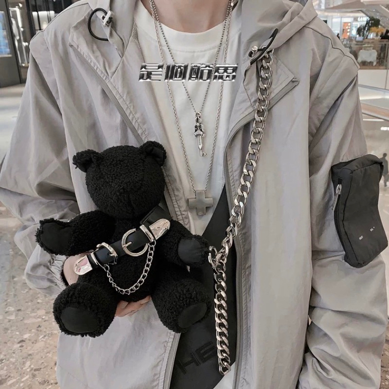 Túi đeo chéo hình gấu nhồi bông dễ thương