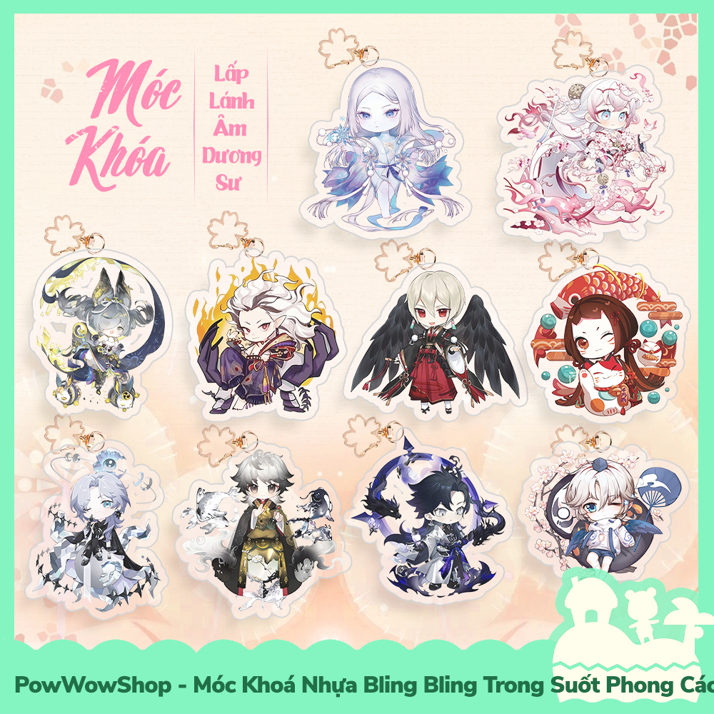 [Sẵn VN - Hỏa Tốc] Móc Khoá Nhựa Trong Suốt 2 Mặt Acrylic Hologram Phong Cách Nhân Vật Game Onmyoji Âm Dương Sư