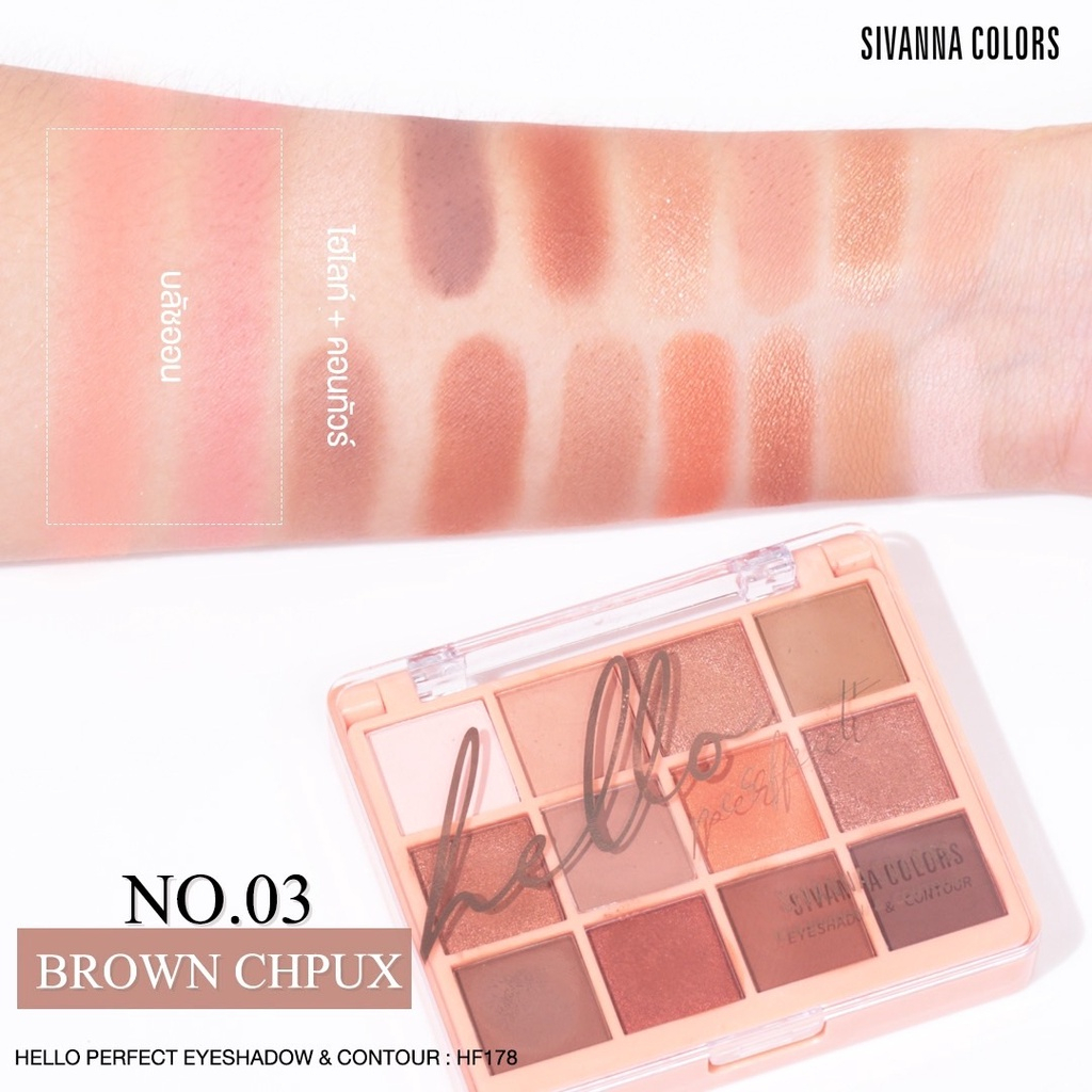 Bảng Phấn Mắt Má Sivanna Colors 16 Gam Màu Hello Perfect Eyeshadow & Contour HF178