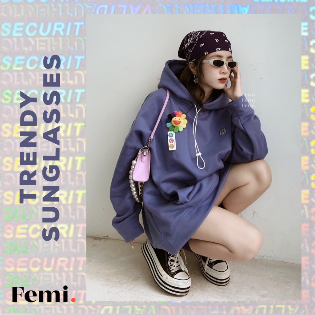 Kính mát nữ Femi Gigi mắt nhỏ Trendy kính râm nữ Hot Trend