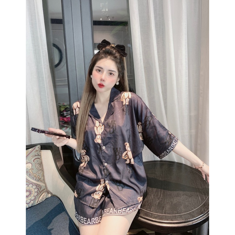 Bộ Ngủ Pijama mặc nhà xước đùi dơi hoạt hình dễ thương