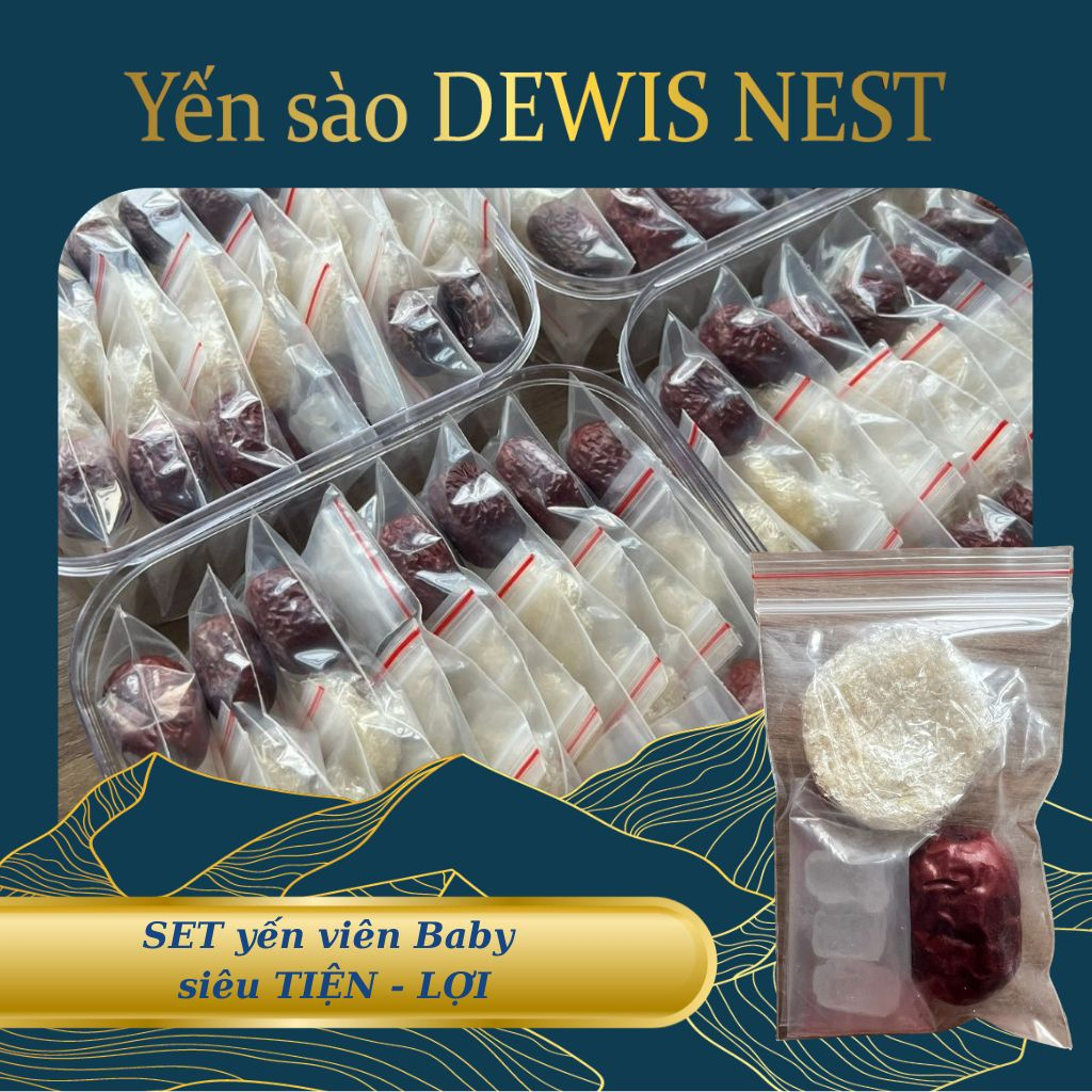 Yến Baby Viên Dewis Nest 100% Nguyên Chất 1,2g Kích Thích Tiêu Hóa, Tăng Sức Đề Kháng, Tiện Lợi Và Tiết Kiệm