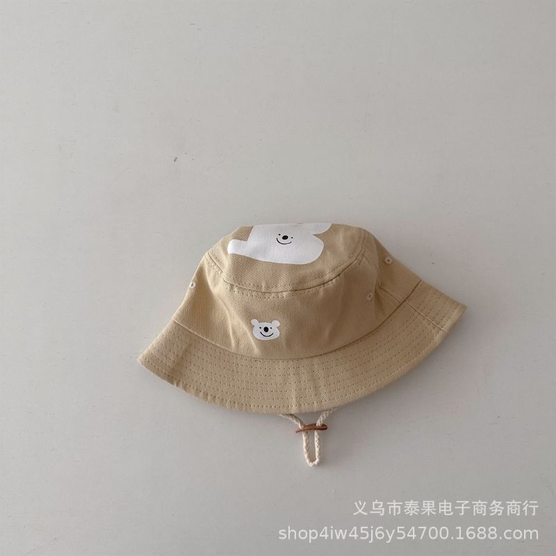 Mũ vành hình mặt cười có quai điều chỉnh cho bé, mũ vành mùa hè cho bé